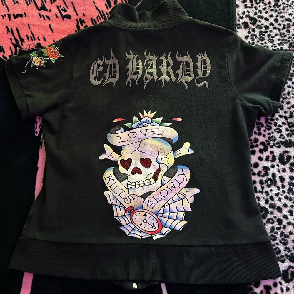 Ed Hardy Love Kills Slowly Zip Up Sweatshirt